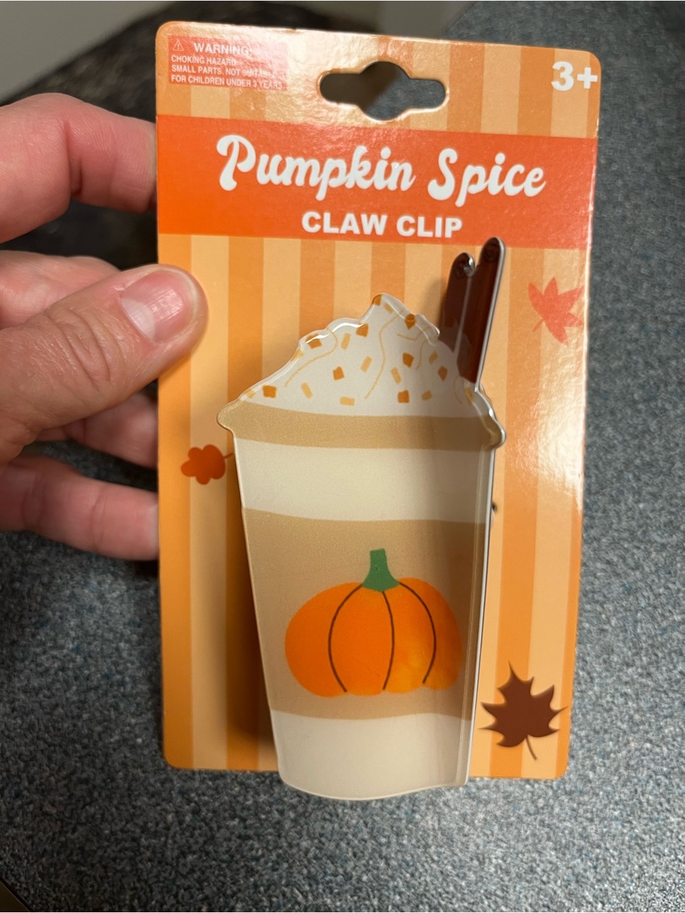 Pumpkin Spice claw hair clip